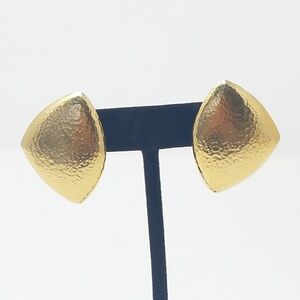 Vintage Monet earrings studs gold tone textured